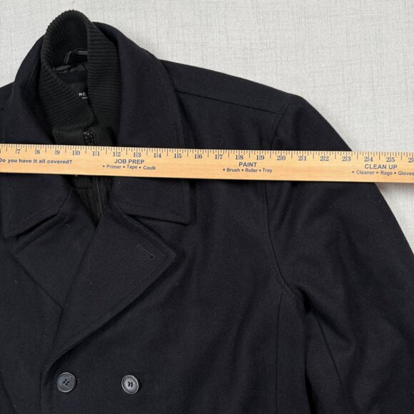 Marc New York Double Breasted Peacoat Black Wool Blend Zip Insert Lined - Picture 8 of 14
